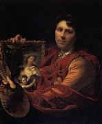 Self-Portrait with a Portrait of his Wife,Margaretha van Rees,and their Daughter,Maria Adriaen van der werff